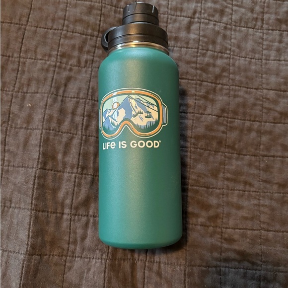 Life Is Good Green Stainless Steel‎ 32oz Wide Mouth Bottle NWOT - Picture 1 of 5